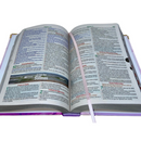 Bíblia Capa Dura Com Elástico Rosa E Medalhão Letra Gigante Com Harpa - Escolhida por Deus E Índice