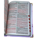 Bíblia Capa Dura Com Elástico Rosa E Medalhão Letra Gigante Com Harpa - Escolhida por Deus E Índice