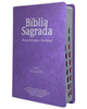 Kit Casal 02 Bíblias Evangélicas Letra Gigante Capa Semiflexível ARC Com Índice Lilás e Preta