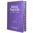 Bíblia Sagrada Com Harpa Cristã e Índice Capa Semiflexivel Evangélica Feminina Lilás Letra Gigante