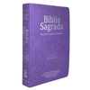 Bíblia Sagrada Com Harpa Cristã e Índice Capa Semiflexivel Evangélica Feminina Lilás Letra Gigante
