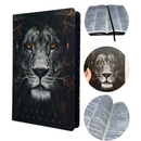 Bíblia Leão Crinza e Laranja Letra Normal Capa Dura Masculina Naa