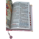 Bíblia Sagrada Letra Hipergigante PPM Capa Dura Jardim Rosa Feminina Com Harpa ARC e Índice