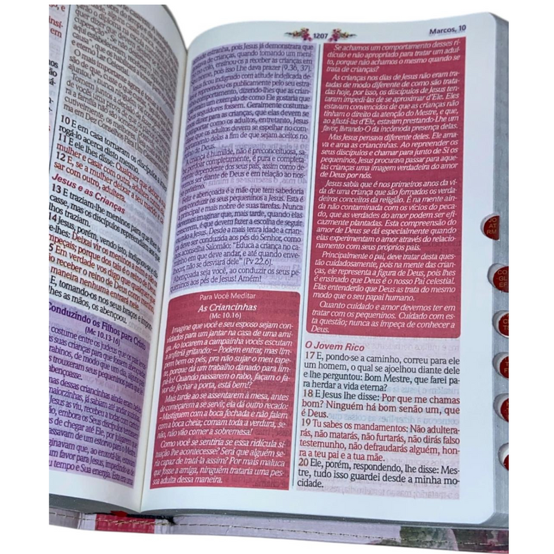 Bíblia Da Mulher Sábia Rosa De Estudo Letra Hipergigante Capa Flexível Com Harpa e Índice Feminina Arc