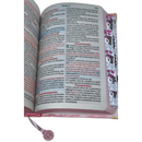 Bíblia Jardim Rosa Letra Hipergigante Capa Dura Com Harpa e Aba Feminina Arc Com Elástico