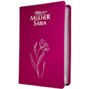 Bíblia Da Mulher Sábia Magnólia Pink De Estudo Letra Hipergigante Capa Flexível Com Harpa Feminina Arc