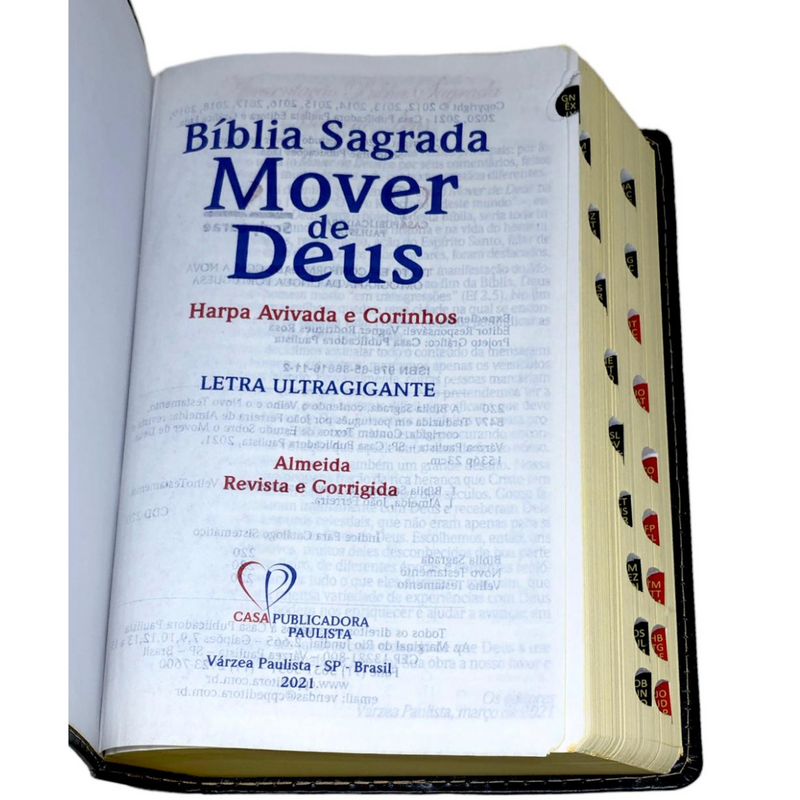 Bíblia Cor Preta Com Estudo Letra Gigante Capa Flexível Com Harpa e Índice Masculina Arc