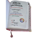 Bíblia Sagrada Letra Hipergigante PPM Capa Dura Jardim Rosa Feminina Com Harpa ARC e Índice