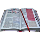 Bíblia Da Mulher Sábia Rosa De Estudo Letra Hipergigante Capa Flexível Com Harpa e Índice Feminina Arc