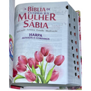 Bíblia Da Mulher Sábia Rosa De Estudo Letra Hipergigante Capa Flexível Com Harpa e Índice Feminina Arc