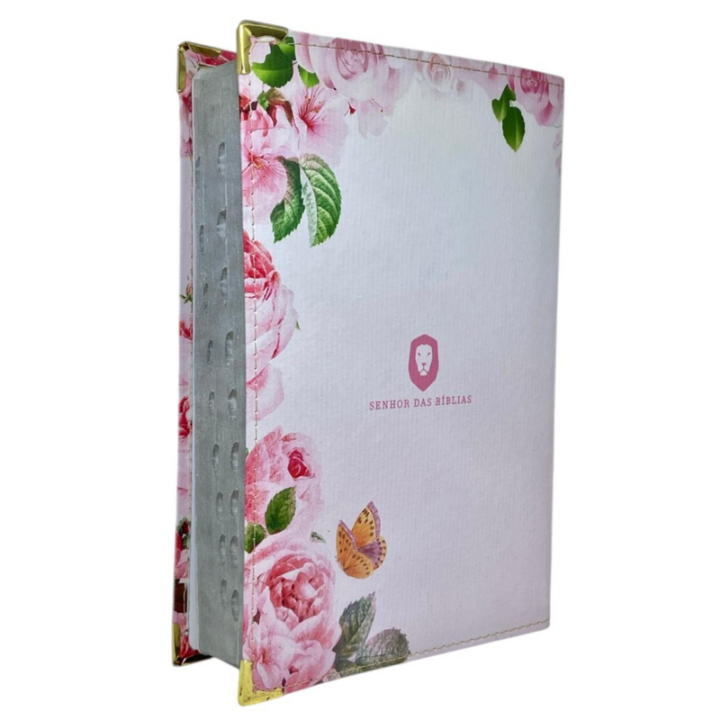 Bíblia Da Mulher Sábia Rosa De Estudo Letra Hipergigante Capa Flexível Com Harpa e Índice Feminina Arc