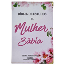 Bíblia Da Mulher Sábia Rosa De Estudo Letra Hipergigante Capa Flexível Com Harpa e Índice Feminina Arc