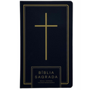 Bíblia Cruz All Black Letra Normal Capa Dura Soft Touch Masculina e Feminina Nvt
