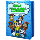 Bíblia Pequenos Discípulos Azul Infantil Letra Comum Capa Dura Com Harpa Masculina Arc