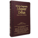 Bíblia Mover de Deus Cor Bordô Com Estudo Letra Gigante Capa Flexível Com Harpa Masculina Arc