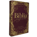 Bíblia Ornamentos Vinho Letra Gigante Capa Dura Com Harpa e Índice Masculina e Feminina Arc