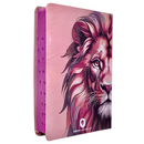 Bíblia Capa Flexível Letra Gigante - Leão Jesus Rosa - Com Índice Miolo Ppm Full Color Versão Arc  Com Harpa E Fitilho