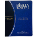 Bíblia Azul e Preta Letra Normal Capa Flexível Slim Large Masculina Nvi