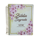 Bíblia Arranjo Bege Letra Normal Capa Dura Com Espiral e Espaço Anotações Feminina Nvi SB