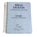 Bíblia Arranjo Bege Letra Normal Capa Dura Com Espiral e Espaço Anotações Feminina Nvi SB