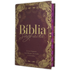 Bíblia Ornamentos Vinho Letra Gigante Capa Dura Com Harpa e Índice Masculina e Feminina Arc