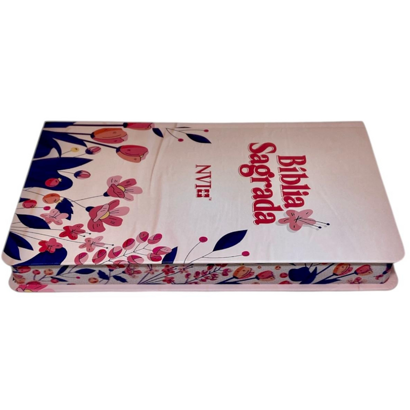 Bíblia Floral Cartoon Letra Normal Capa Dura Slim Feminina Nvi