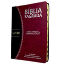 Bíblia Bordô e Preta Letra Normal Capa Flexível Slim Large Com Índice Masculina Nvi
