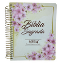 Bíblia Arranjo Bege Letra Normal Capa Dura Com Espiral e Espaço Anotações Feminina Nvi SB