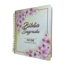 Bíblia Arranjo Bege Letra Normal Capa Dura Com Espiral e Espaço Anotações Feminina Nvi SB