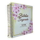 Bíblia Arranjo Bege Letra Normal Capa Dura Com Espiral e Espaço Anotações Feminina Nvi SB