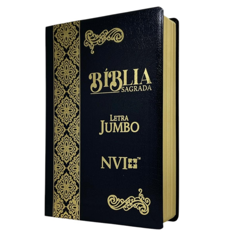 Bíblia Cor Preta Letra Jumbo Capa Coverbook Flexível Feminina e Masculina Nvi