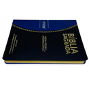 Bíblia Preta e Azul Letra Normal Capa Flexível Slim Large Masculina Nvi