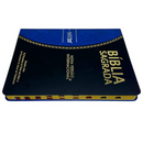 Bíblia Preta e Azul Letra Normal Capa Flexível Slim Large Com Índice Masculina Nvi
