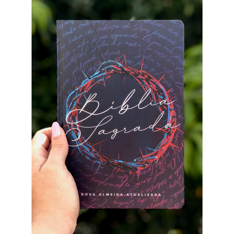 Bíblia Coroa Neon Letra Normal Capa Dura Masculina e Feminina Com Índice Naa