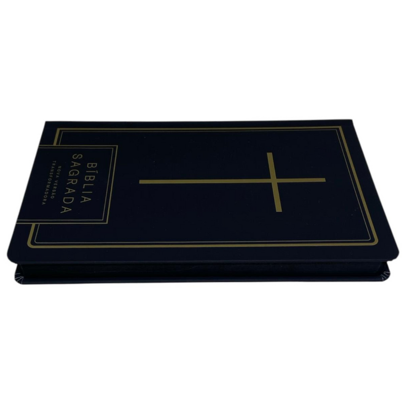 Bíblia Cruz All Black Letra Normal Capa Dura Soft Touch Masculina e Feminina Nvt