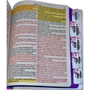 Bíblia Arranjo Floral Roxa Letra Jumbo Capa Dura Com Harpa e Aba Feminina Arc