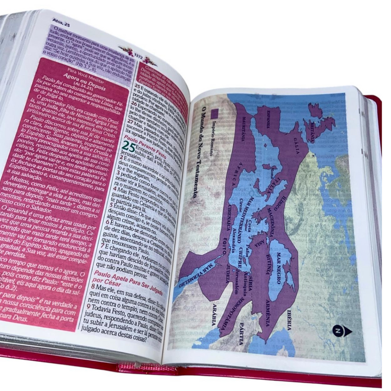 Bíblia Da Mulher Sábia Magnólia Pink De Estudo Letra Hipergigante Capa Flexível Com Harpa e Abas Adesivas Femininas Arc