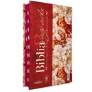 Bíblia Peônias Letra Gigante Capa Dura Com Harpa e Índice Feminina Arc