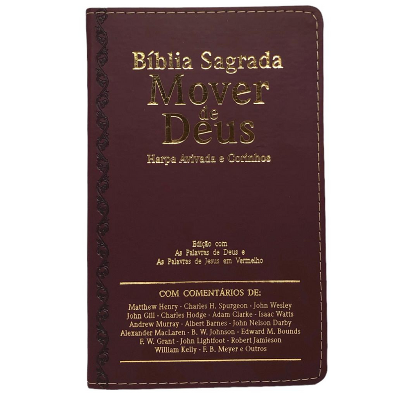 Bíblia Cor Bordô Com Estudo Letra Gigante Capa Flexível Com Harpa Masculina Arc