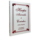 Livro Tradicional Branca Hinário Harpa Avivada e Corinhos Capa Brochura Letra Gigante