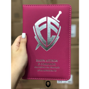 Livro Escudo Pink Hinário Harpa Avivada e Corinhos Capa PU Almofadada Letra Hipergigante