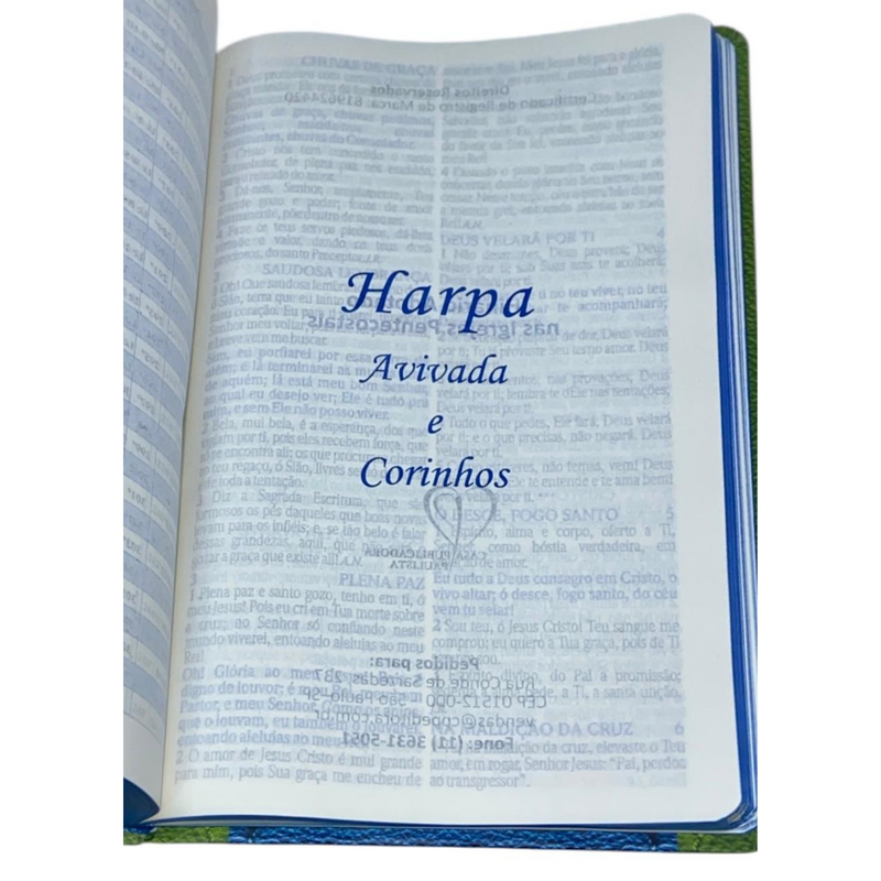 Bíblia Do Homem Sábio Com Estudo Capa Dura Verde e Azul Com índice e Harpa Masculina Arc