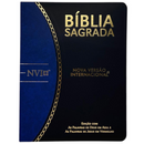Bíblia Preta e Azul Letra Normal Capa Flexível Slim Large Masculina Nvi