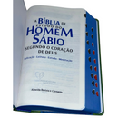 Bíblia Do Homem Sábio Com Estudo Capa Dura Verde e Azul Com índice e Harpa Masculina Arc