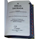 Bíblia Capa Dura Com Elástico Dourado E Medalhão Letra Gigante - Leão Jardim + Índice