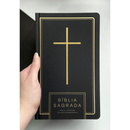 Bíblia Cruz All Black Letra Normal Capa Dura Soft Touch Masculina e Feminina Nvt