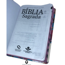 Bíblia Florescer Letra Normal Capa Dura Feminina Com Índice Naa