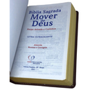 Bíblia Mover de Deus Cor Bordô Com Estudo Letra Gigante Capa Flexível Com Harpa Masculina Arc