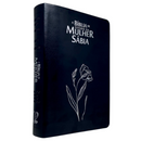 Bíblia Da Mulher Sábia Magnólia Preta De Estudo Letra Hipergigante Capa Flexível Com Harpa e Índice Feminina Arc