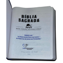 Bíblia Azul e Preta Letra Normal Capa Flexível Slim Large Masculina Nvi